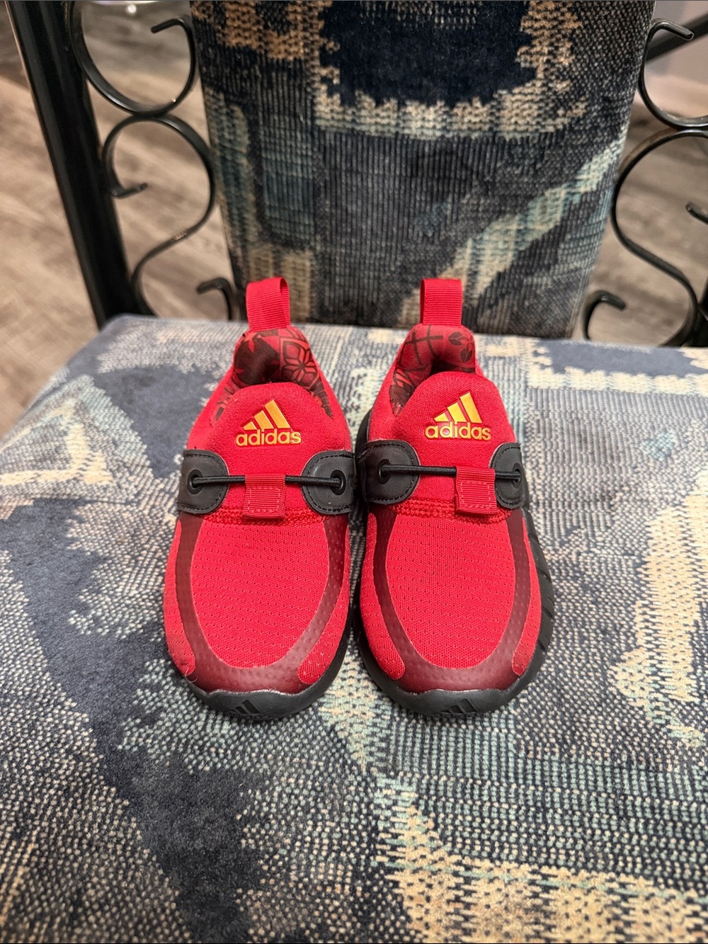 adidas Kids Red and Black Water Shoes Slip-On